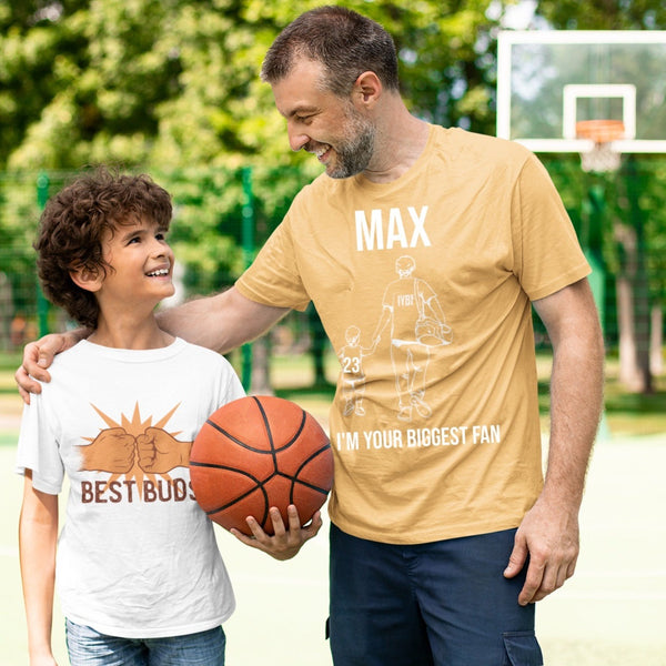 Basketball Fan Papa T-Shirt - individuell gestaltbar mit Name